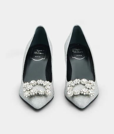 플라워 스트라스 버클 펌프스