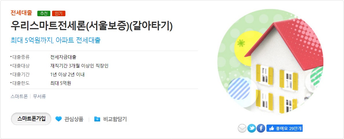 우리 스마트전세론(서울보증)(갈아타기)