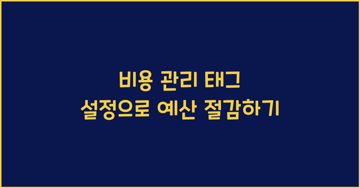비용 관리 태그 설정