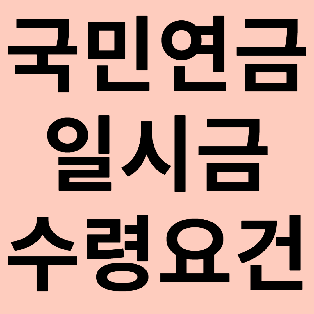 국민연금 일시금 수령요건 관련 이미지
