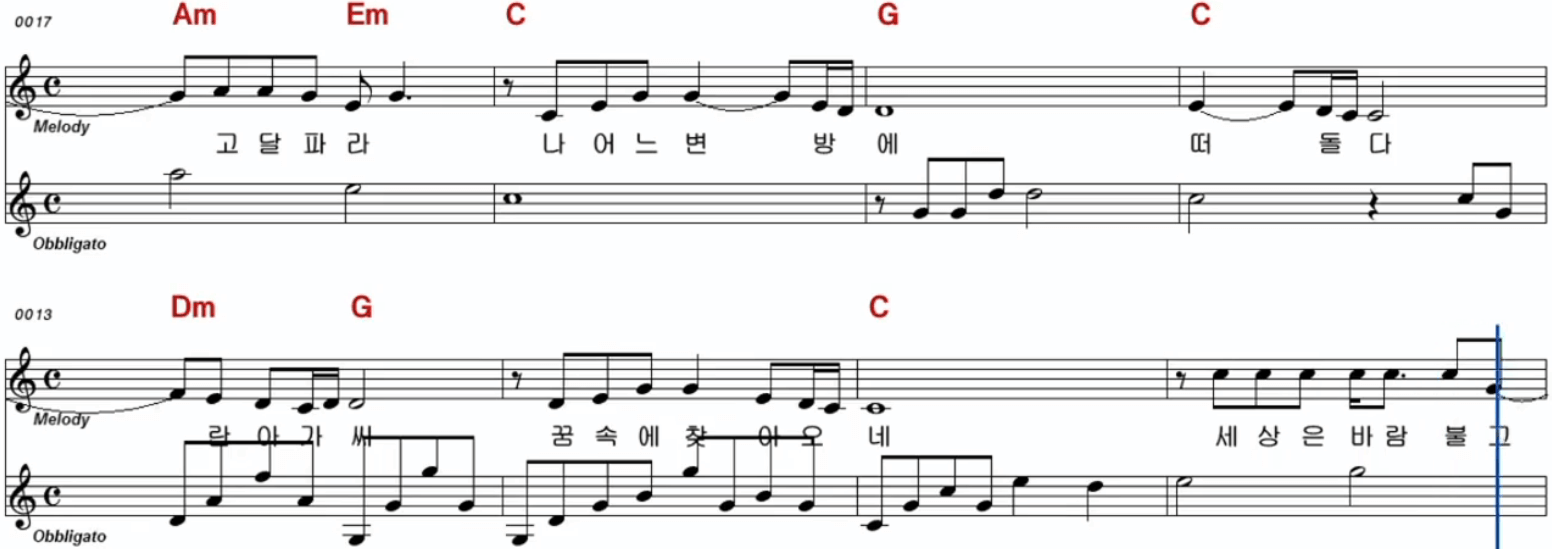 조영남 모란동백 악보