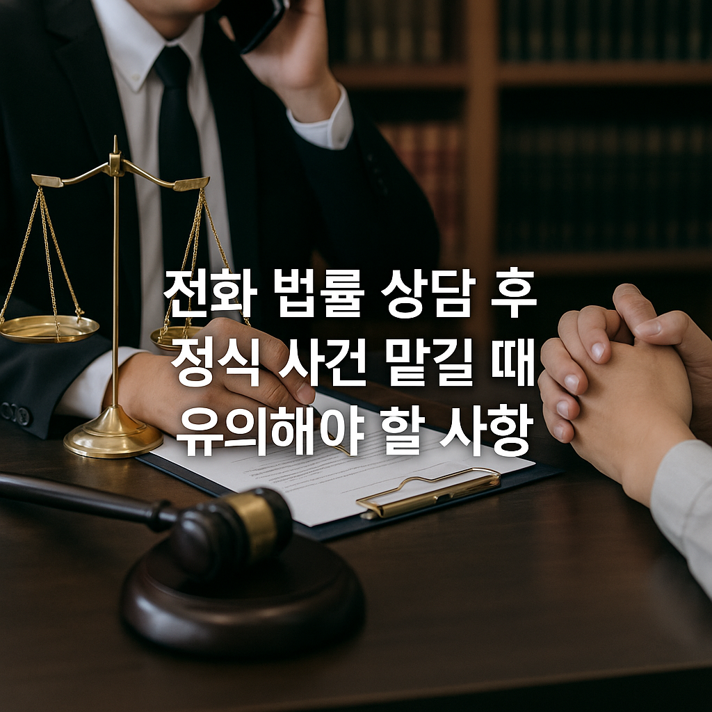 전화 법률 상담 후 정식 사건 맡길 때 유의해야 할 사항