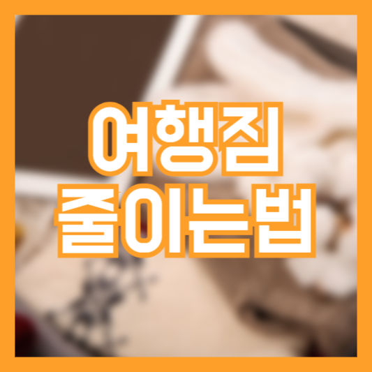 해외여행 짐 줄이는 방법! 최소한 간편하게 여행하는방법!