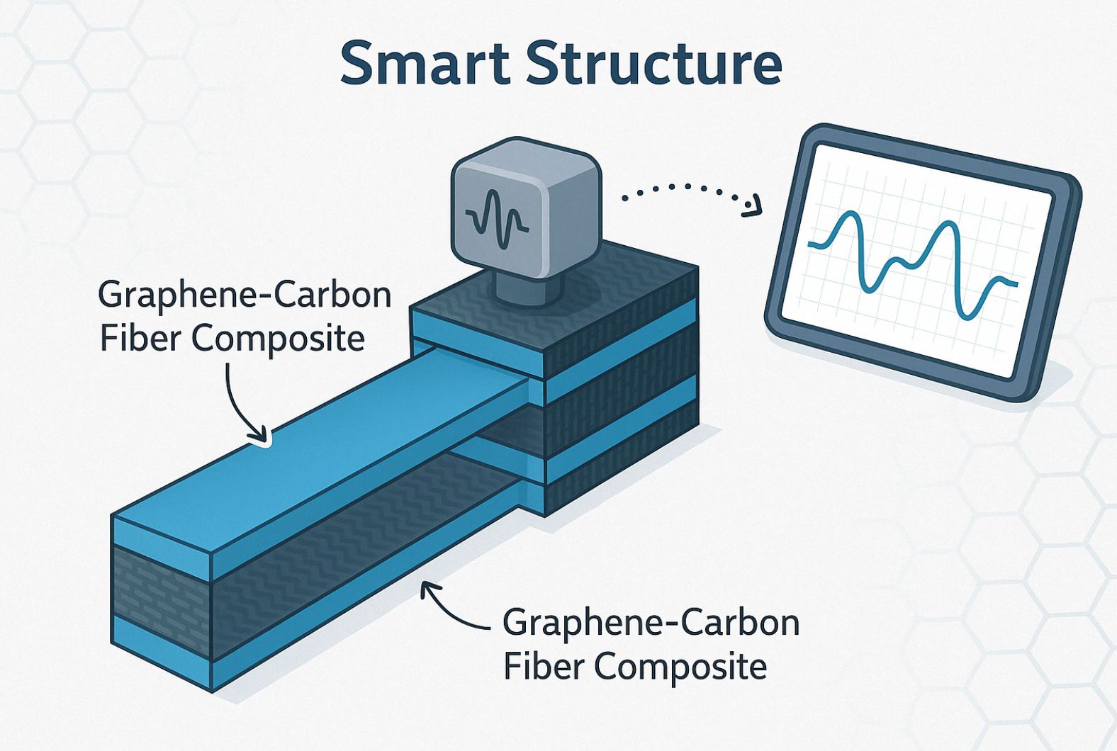그래핀+탄소섬유 복합재의 스마트 구조 적용 이미지