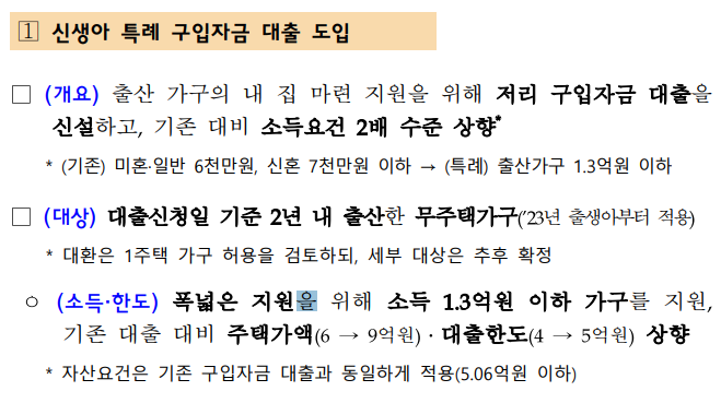 신생아 특례 구입자금 대출