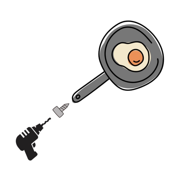 후라이팬-전동드릴로-나사-빼는-그림