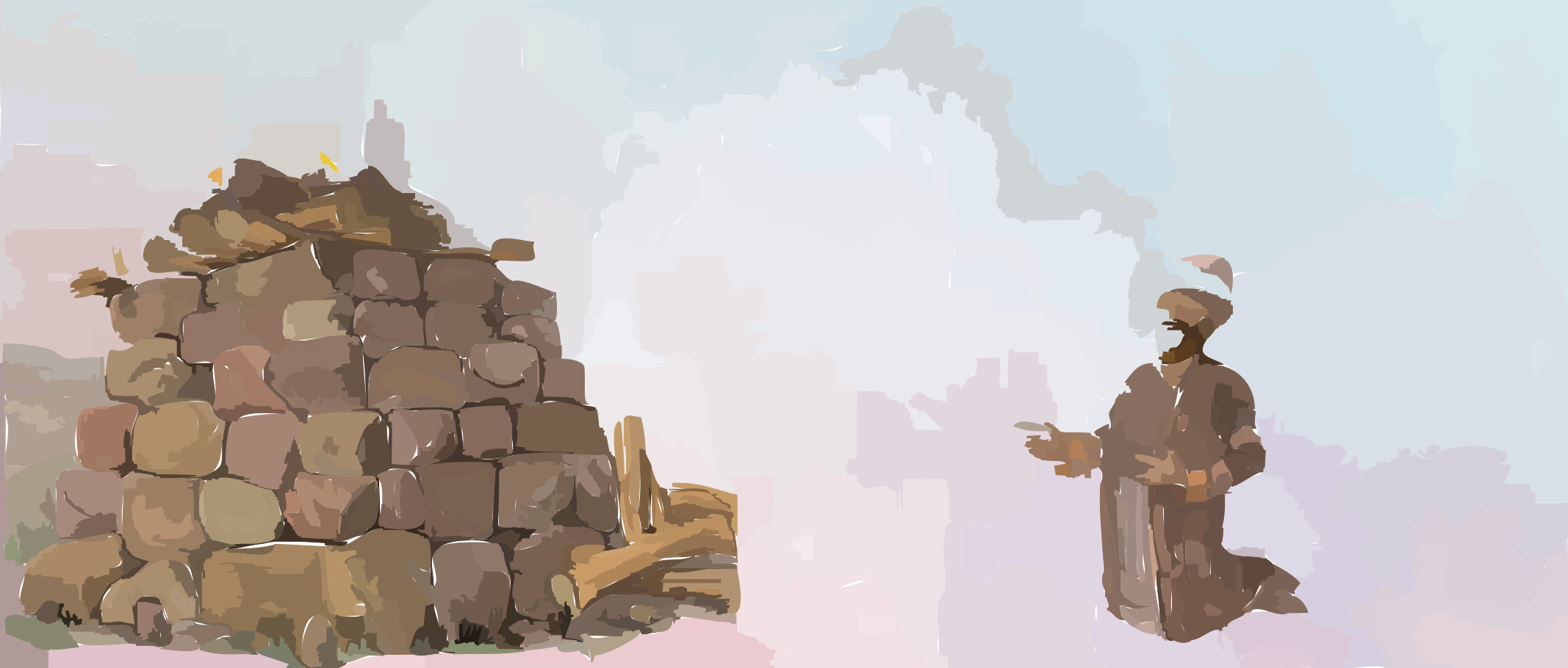 제단을 쌓아 하나님께 감사하다