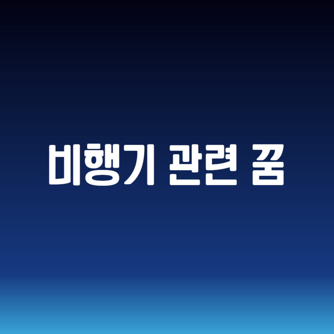 비행기 관련 꿈