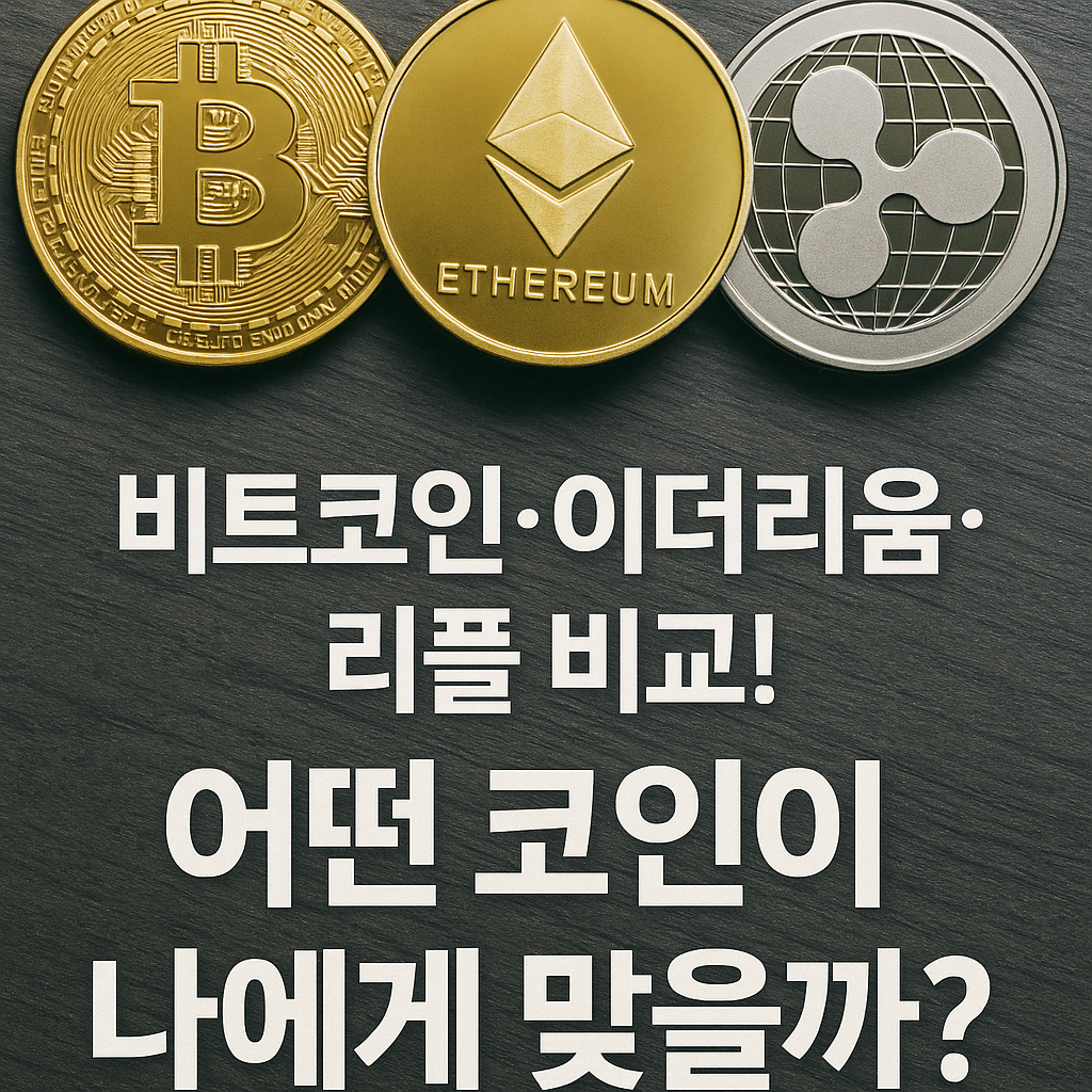비트코인·이더리움·리플 비교! 어떤 코인이 나에게 맞을까?