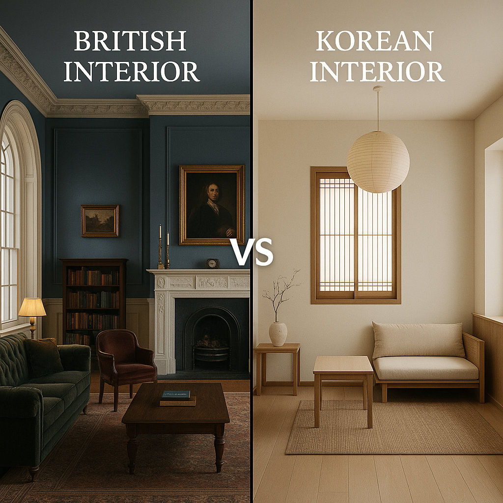 영국 vs 한국 인테리어 관련 사진.