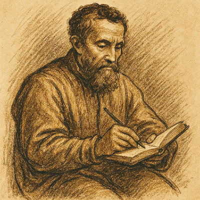 비망록을 작성하는 미켈란젤로