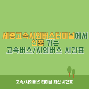 세종고속시외버스터미널에서 신풍 가는 고속버스_시외버스&nbsp;시간표