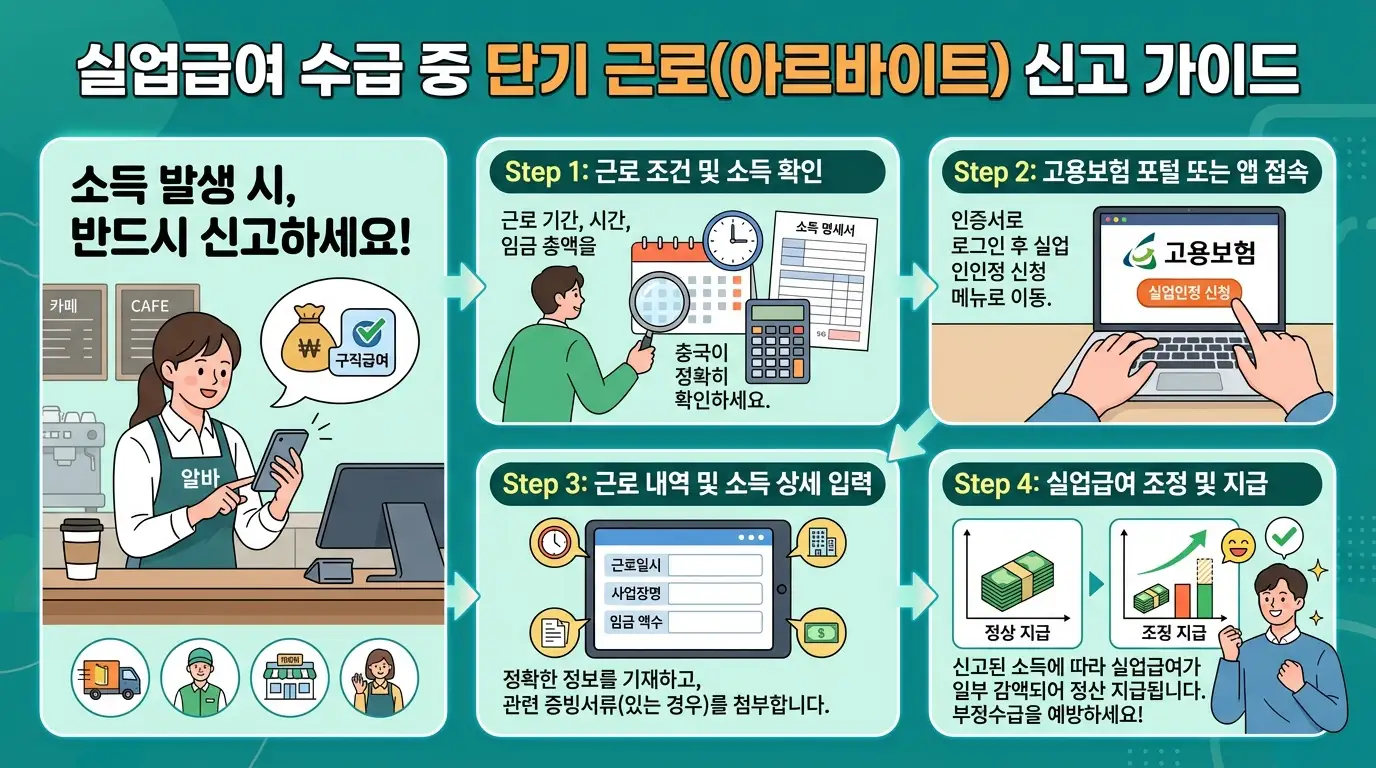 실업급여 수급 중 아르바이트 신고 방법
