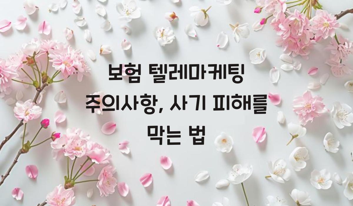 보험 텔레마케팅 주의사항