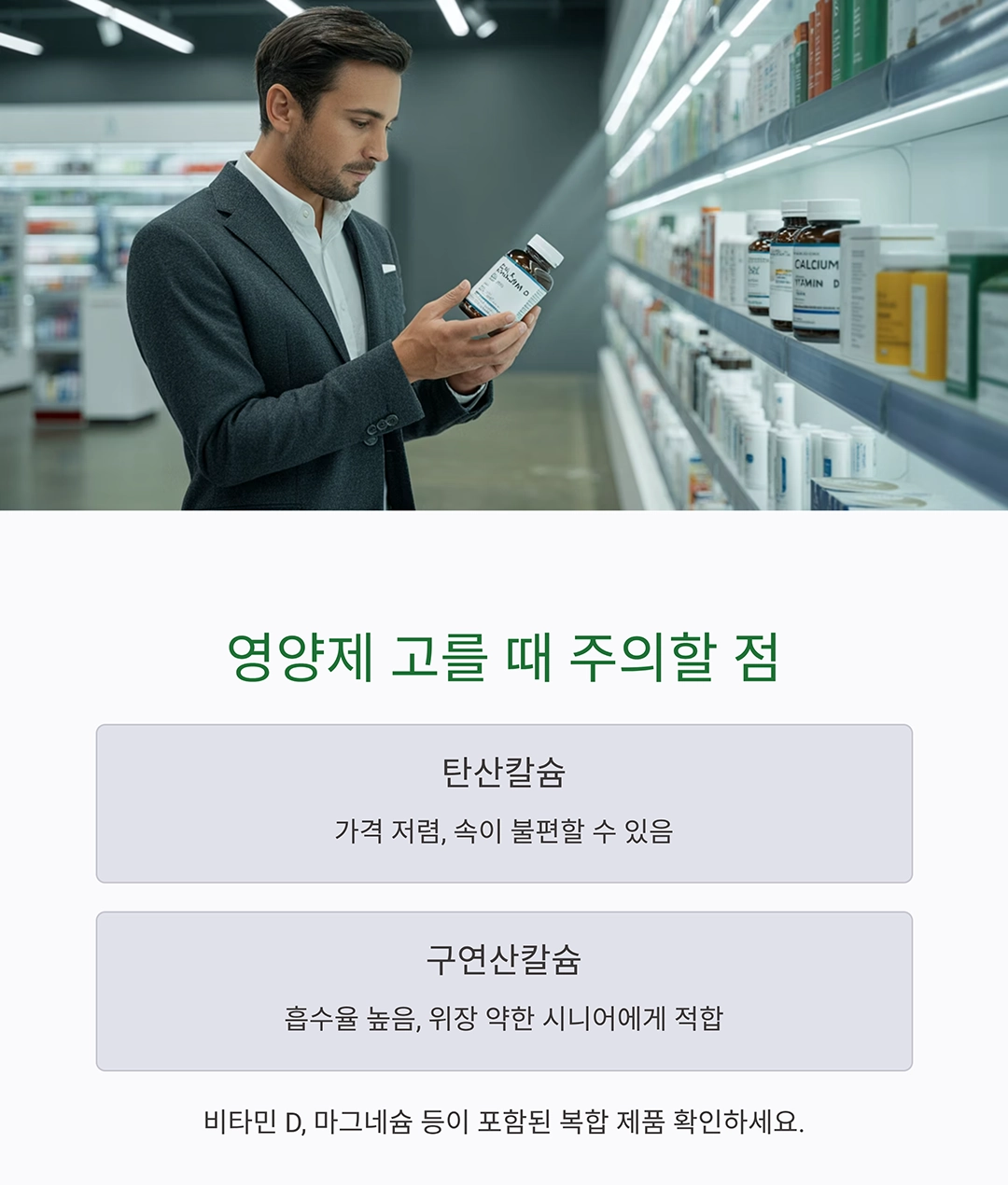 시니어 칼슘 보충, 음식과 영양제 제대로 챙기는 방법