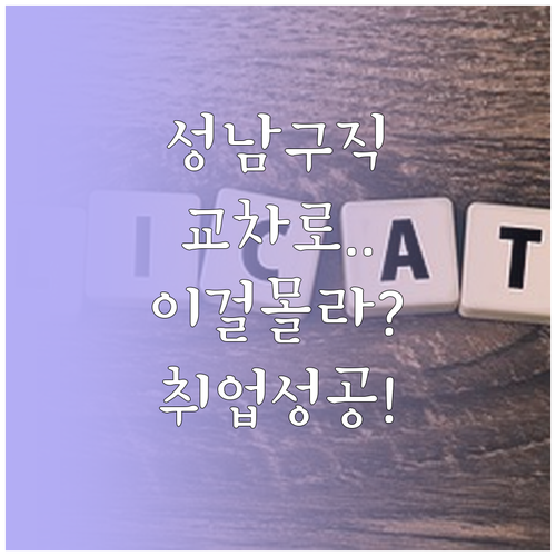 성남시 구별 맞춤형 일자리 찾기 성남..