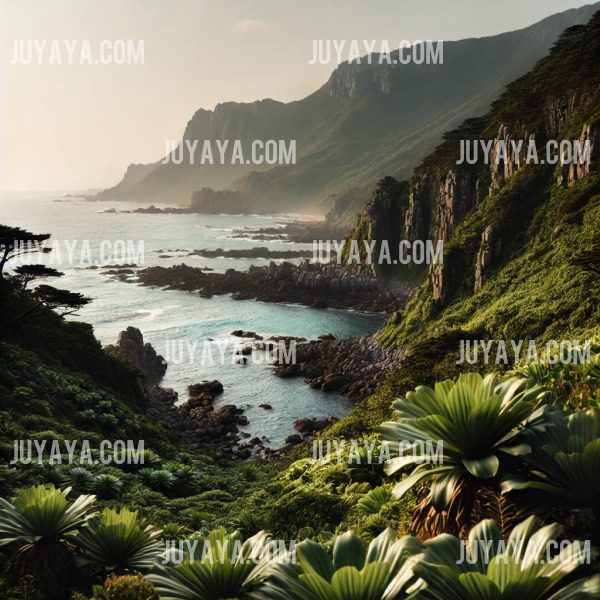 외연도 바위 해안선과 해안의 아름다운 경치.