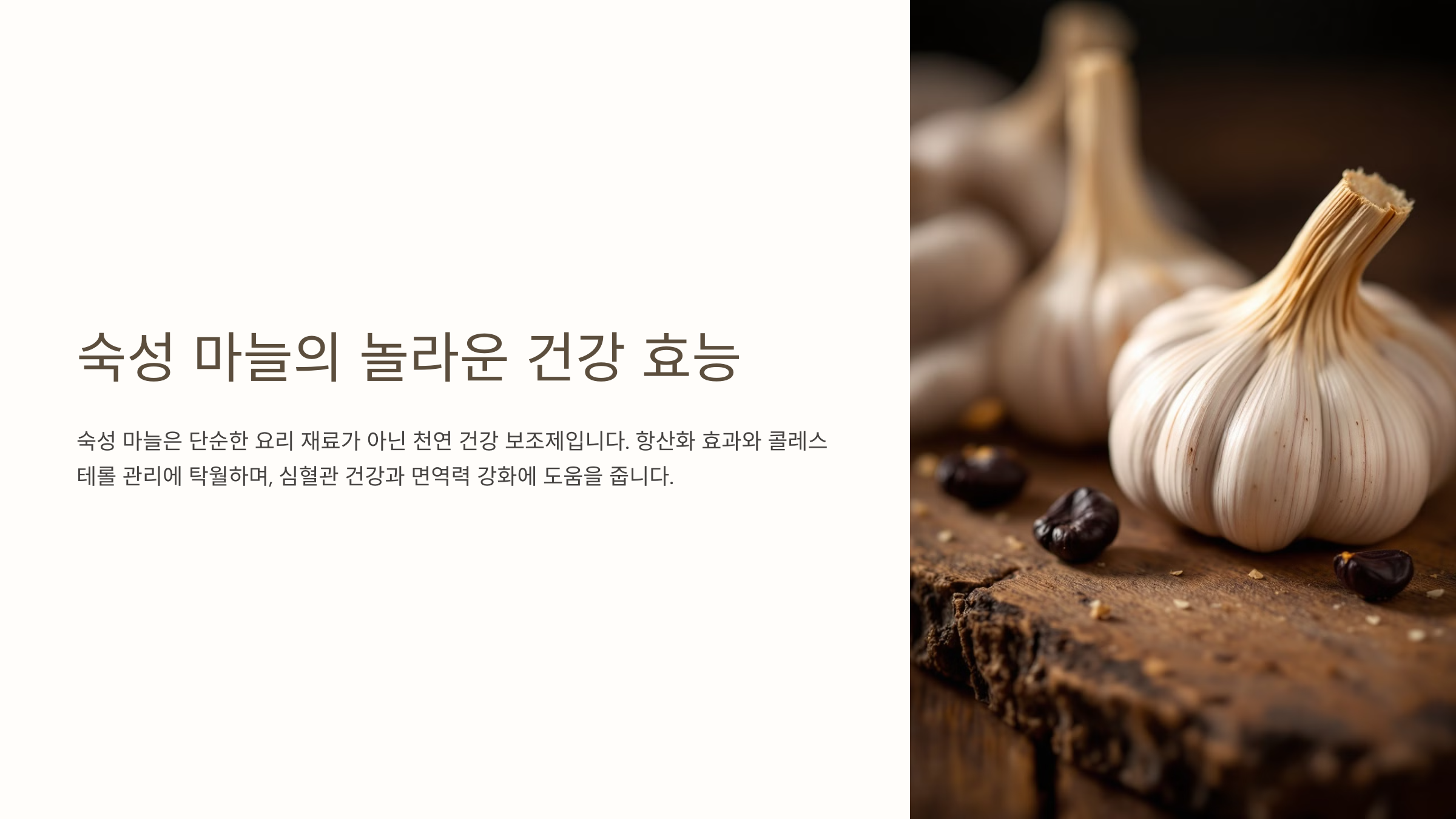 마늘의 힘! 숙성 마늘로 콜레스테롤 관리하고 항산화 효과 얻기
