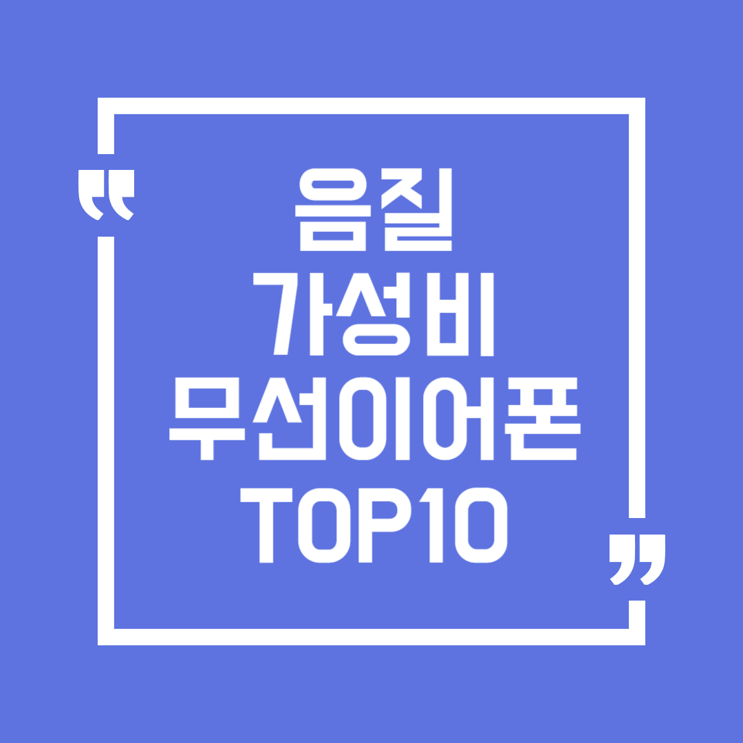 음질과 가성비를 모두 잡은 무선 이어폰 TOP 10