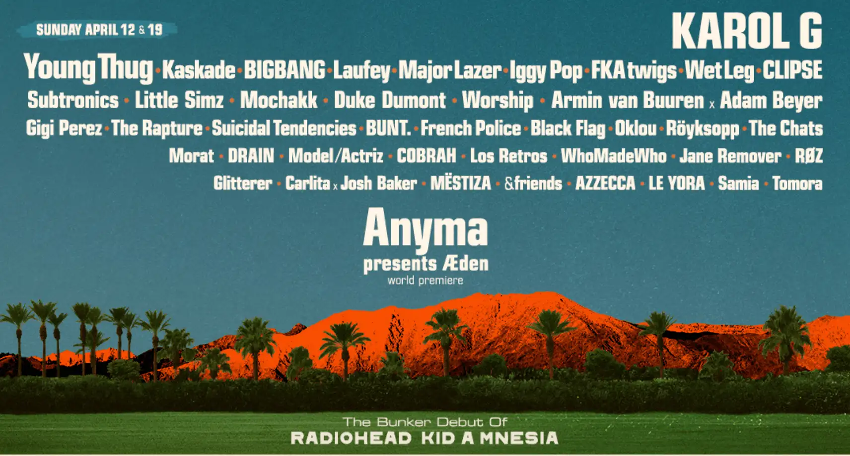 코첼라 빅뱅 공연 라인업