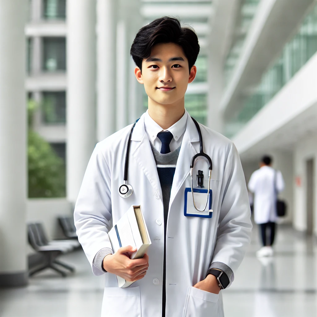 가운 입은 의대 학생