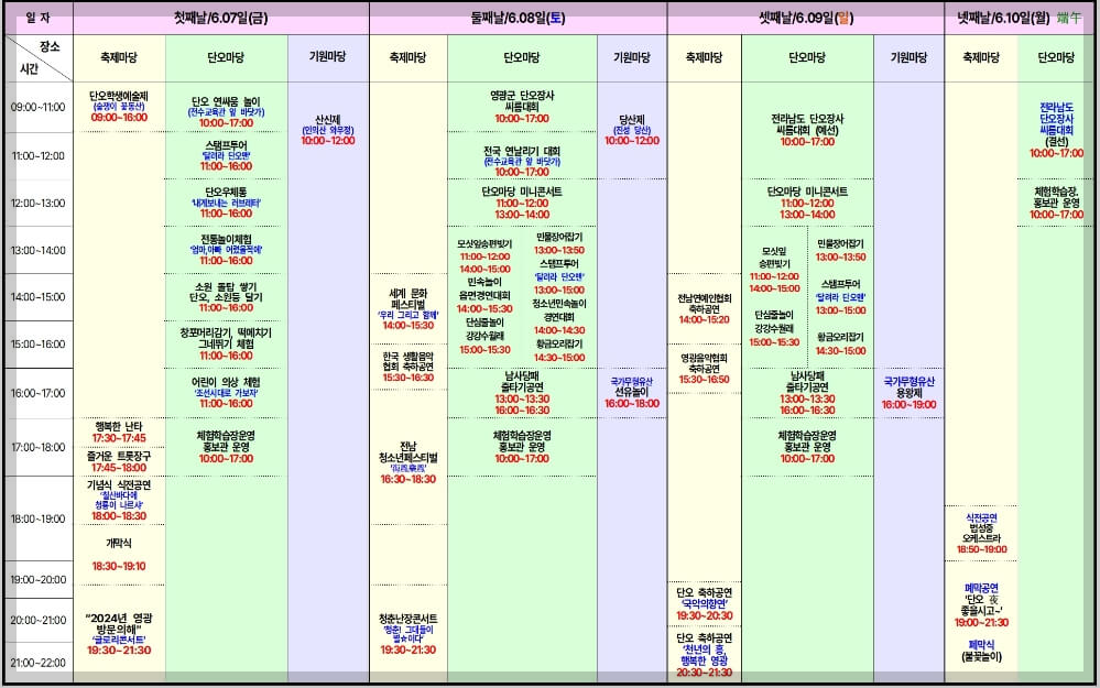 영광법성포단오제 행사일정, 위치