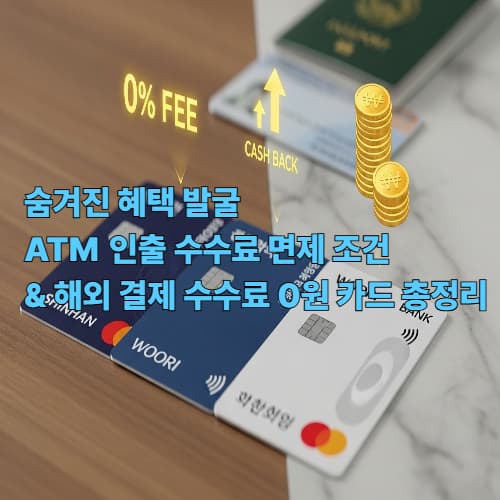 숨겨진 혜택 발굴: ATM 인출 수수료 면제 조건 &amp; 해외 결제 수수료 0원 카드 총정리