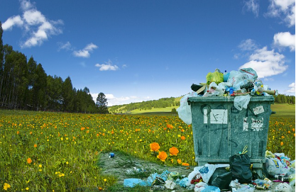 자연 속 쓰레기