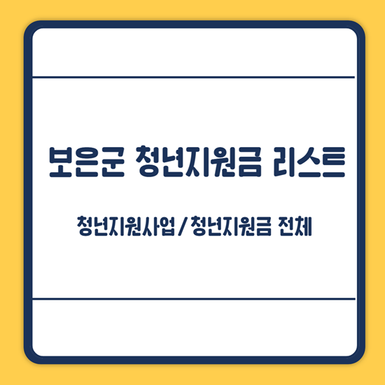 보은군 청년지원금