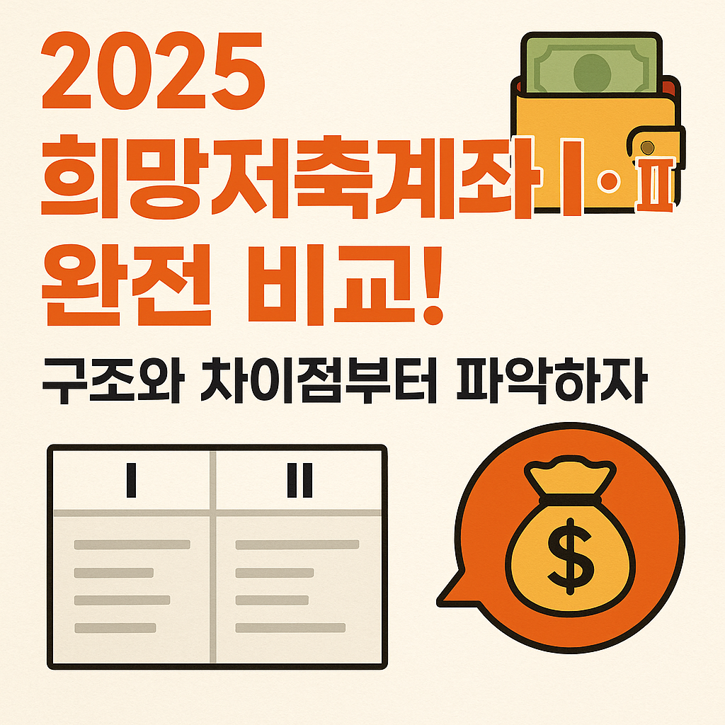 희망저축계좌Ⅰ&middot;Ⅱ 구조 비교표