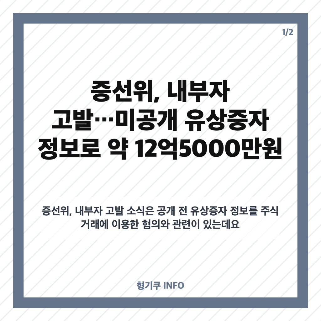 증선위, 내부자 고발&hellip;미공개 유상증자 정보로 약 12억5000만원 부당이득 혐의 카드뉴스 1
