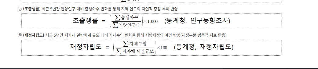 인구감소특별지역 우대지역 지표