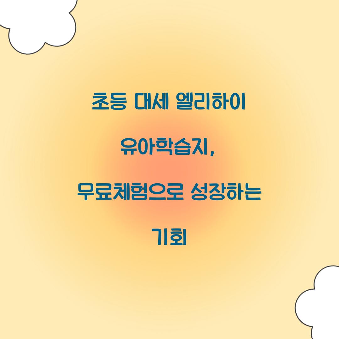 초등 대세 엘리하이 유아학습지