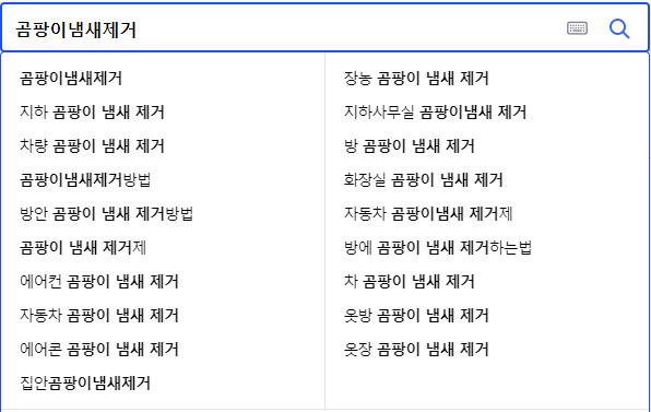 곰팡이냄새제거 연관 검색어