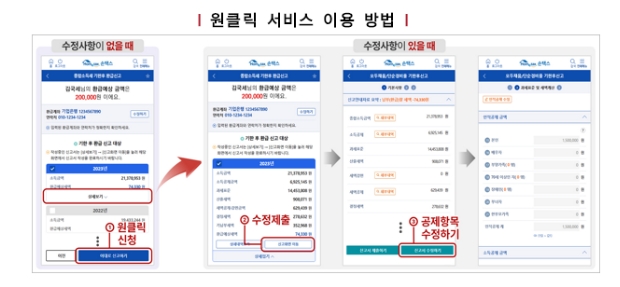 손택스 원클릭 환급금 신청 방법