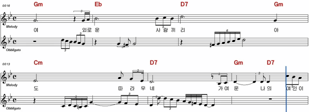 김시아(남진) - 빈잔 악보