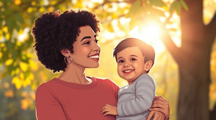 양육비 지급으로 행복한 엄마와아이