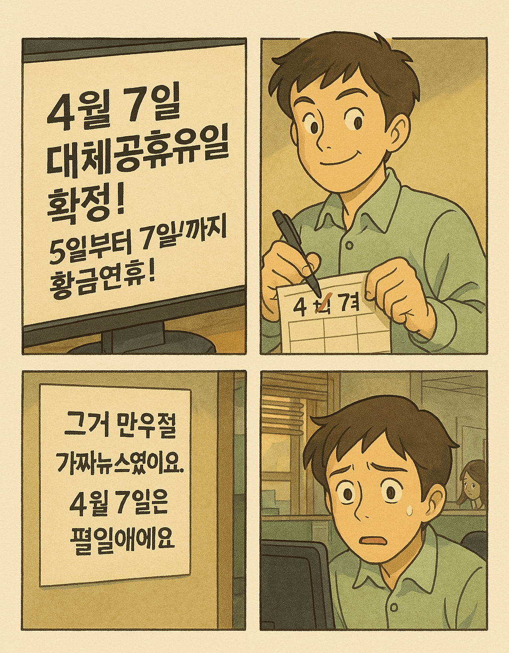 ChatGPT 지브리풍으로 그려본 4컷만화