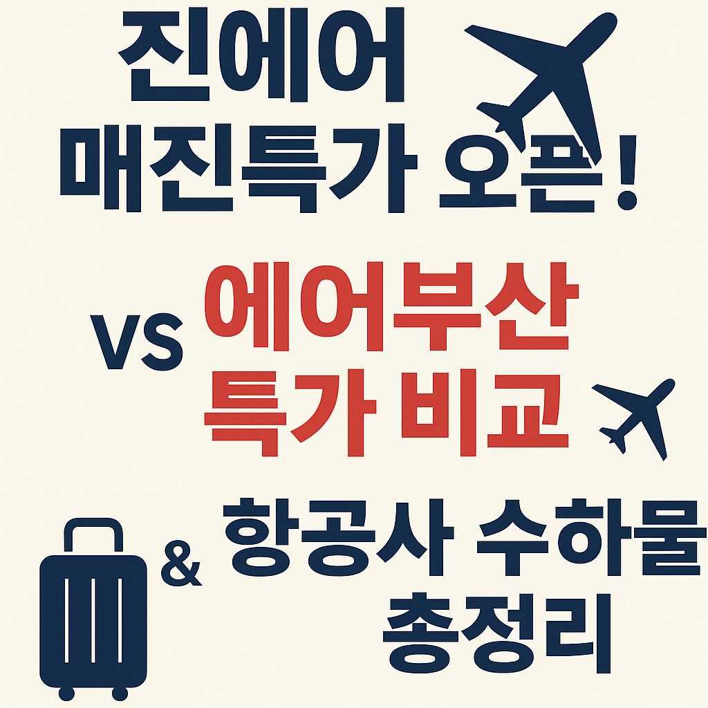 진에어 매진특가 오픈! 에어부산 특가 비교 &amp; 항공사 수하물 총정리