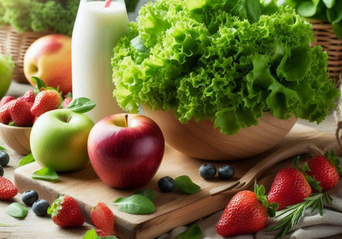 잎채소-딸기-사과