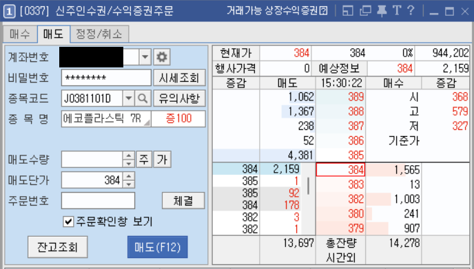에코플라스틱 신주인수권매도