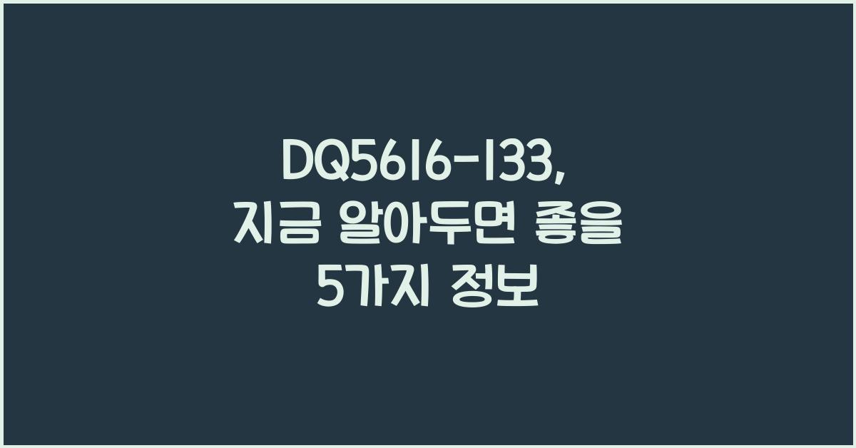 DQ5616-133, 지금 알아두면 좋을 5가지 정보 - DQ5616-133 소개 DQ5616-133