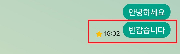 별표 메시지로 지정되어있음