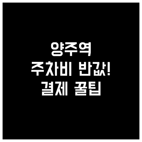 양주역 전철 이용객 주차비 할인과 결..