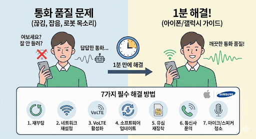 스마트폰 통화 끊김, 로봇 목소리, 잡음 1분 만에 해결하는 7가지 방법