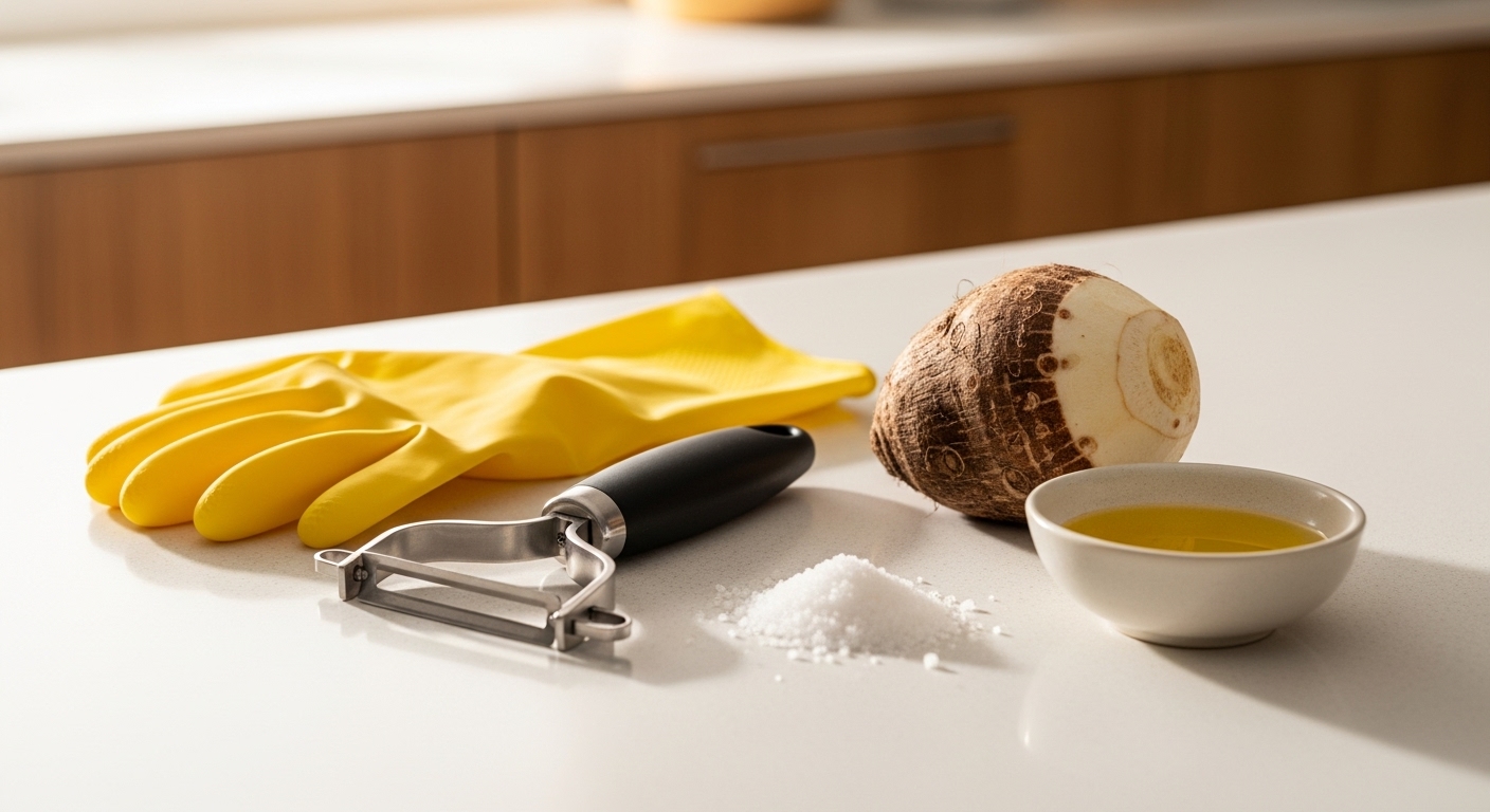 토란 껍질 까는법