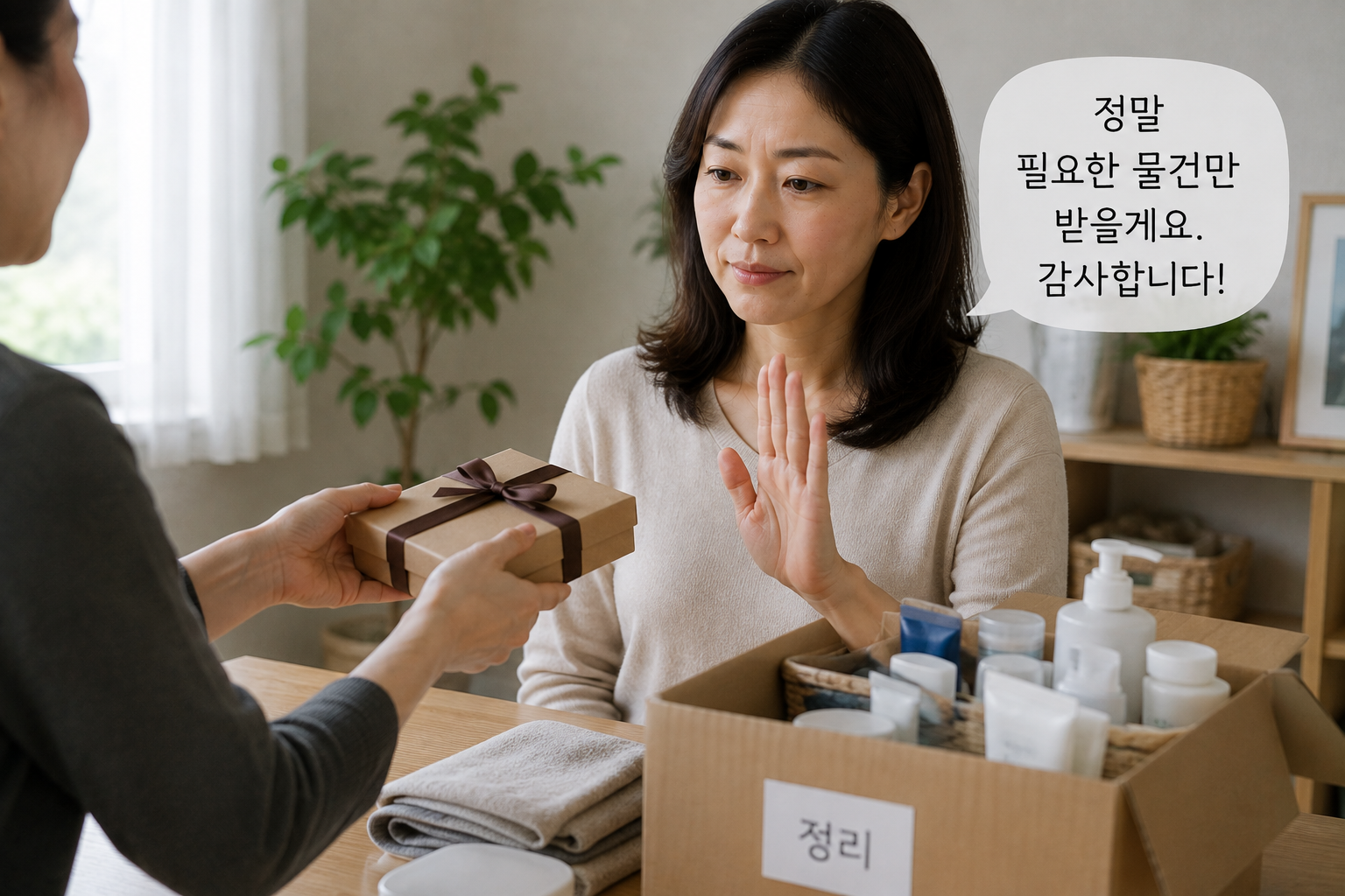 "무료라는 이유로 물건을 받아 소유하는 것을 거절하기 시작하면서 집 안의 풍경이 달라졌습니다"