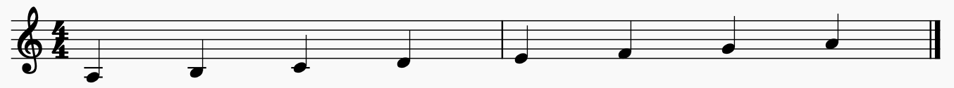 A natural minor scale