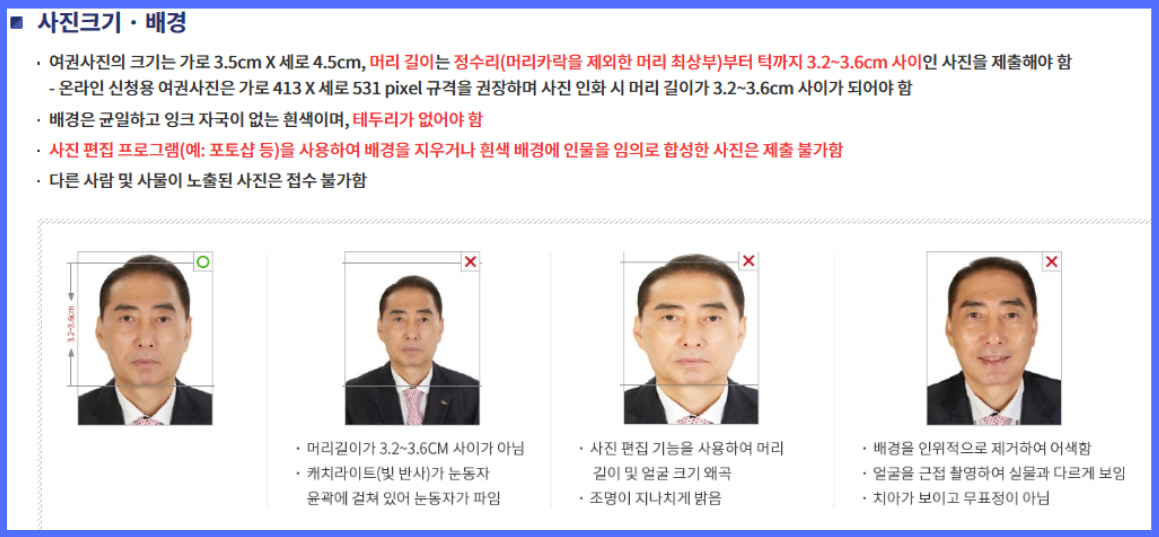 정부24 여권 재발급 신청용 여권 사진 규격과 배경 조건 안내