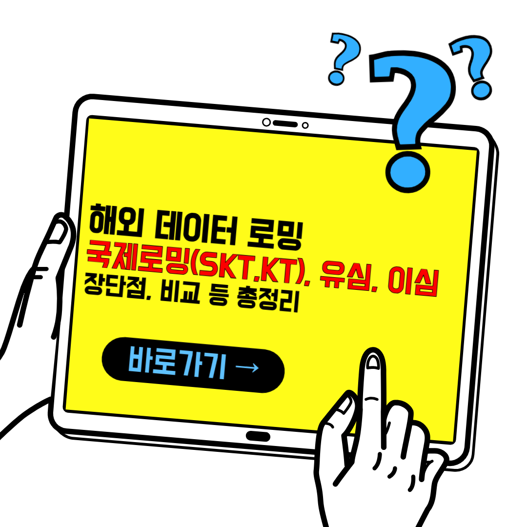 해외(일본,미국) 데이터 로밍 총정리(국제 skt,kt 로밍, 유심,이심)